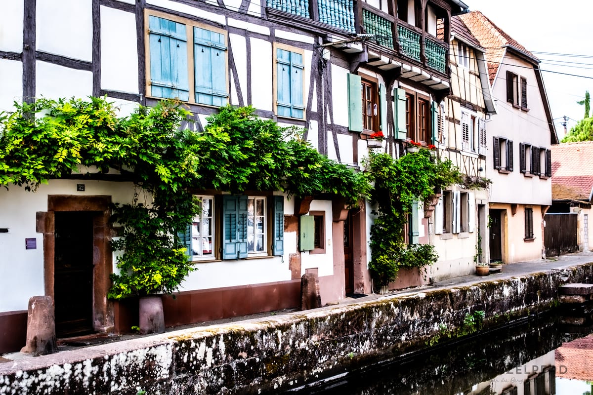 Fachwerkhäuser am Ufer der Lauter in Wissembourg
